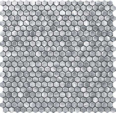Мозаика Drops metal silver hex