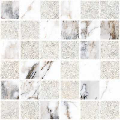 Мозаика Marble-Stone Белый Матовый-Лаппато Ректификат 5х5