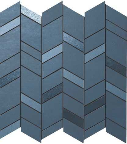 Мозаика Mek Blue mosaico chevron wall 5х3
