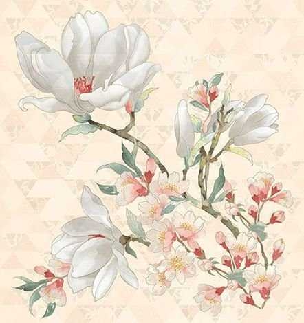 Панно Primavera Magnolia Crema (из 3-х плиток) 70