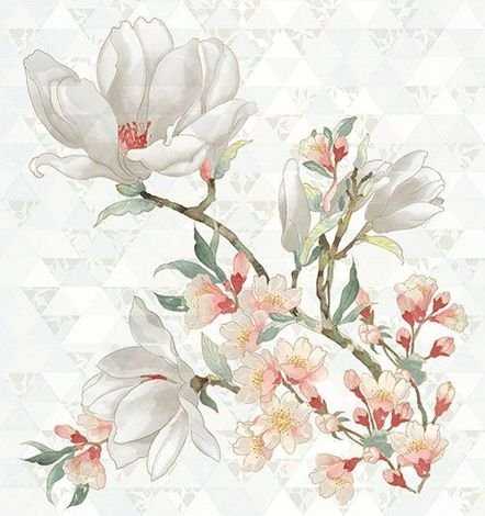 Панно Primavera Magnolia Blanco (из 3-х плиток) 70