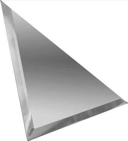 Плитка Треугольная зеркальная серебряная с фацетом 15x15