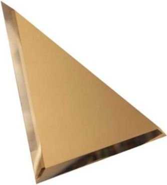 Плитка Треугольная зеркальная бронзовая матовая с фацетом 10мм 25x25