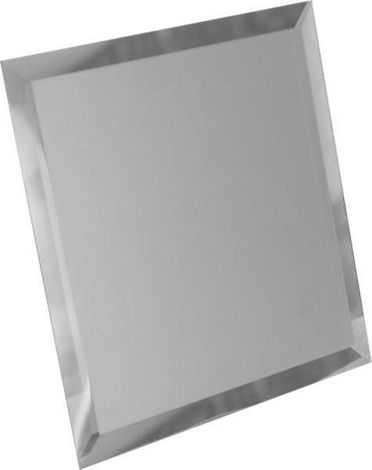 Плитка Квадратная зеркальная серебряная с фацетом 10мм КЗС1-01 18x18
