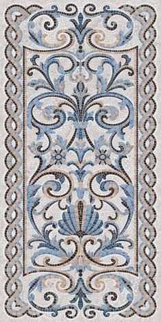Керамогранит Мозаика синий декорированный лаппатированный 119