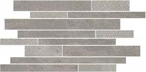 Декор Ламелла мозаичный серый 25x50