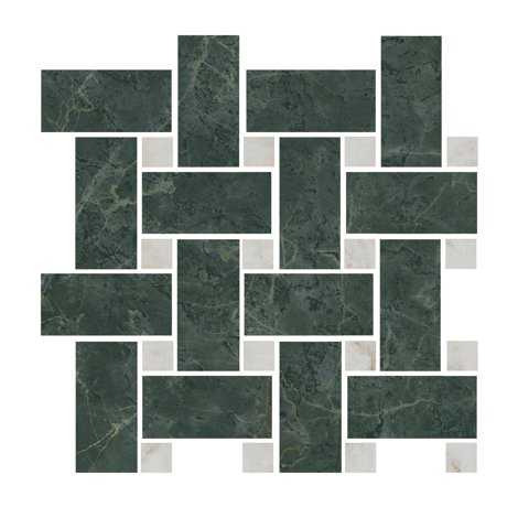 Мозаика Серенада Декор мозаичный зеленый лаппатированный