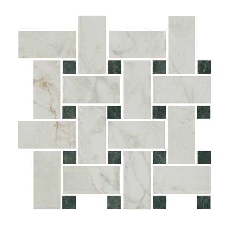 Мозаика Серенада Декор мозаичный белый лаппатированный